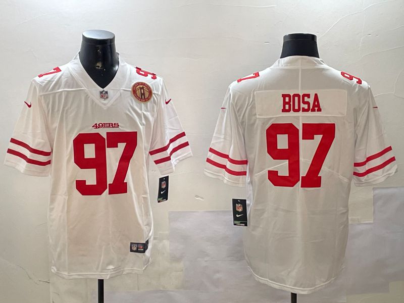 Men San Francisco 49ers 97 Bosa White Second generation 2024 Nike Limited NFL Jersey style 5